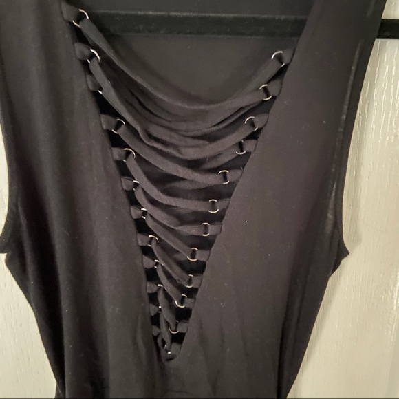 Deep V corset Little Black Dress - Picture 7 of 8